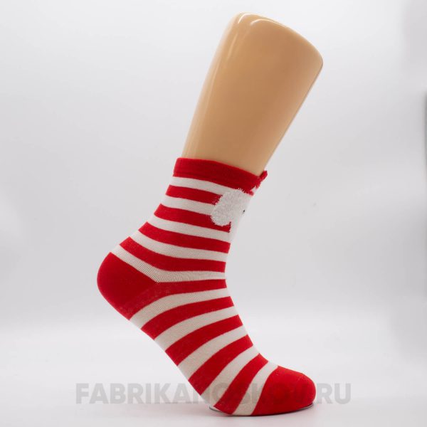 Женские новогодние носки с белой собачкой Женские новогодние носки с белой собачкой