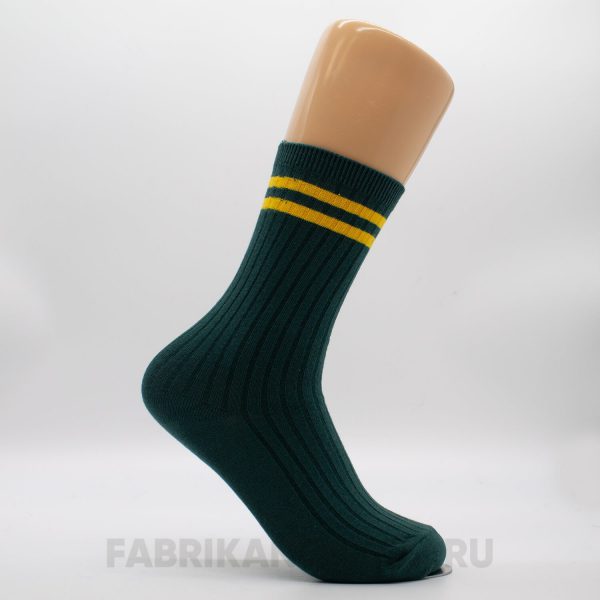 Мужские носки с полосками и орнаментом на лицевой части Мужские носки с полосками и орнаментом на лицевой части