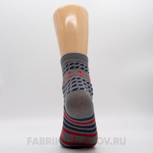 Мужские носки с полосками и якорями Мужские носки с полосками и якорями