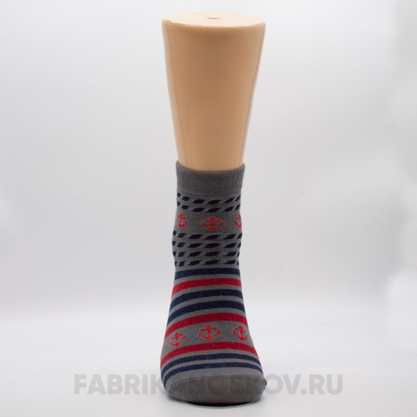 Мужские носки с полосками и якорями Мужские носки с полосками и якорями