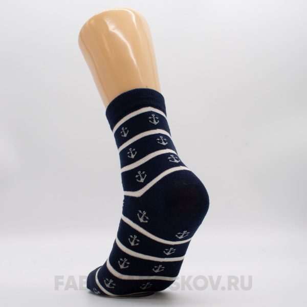 Мужские носки в белую полоску с якорями