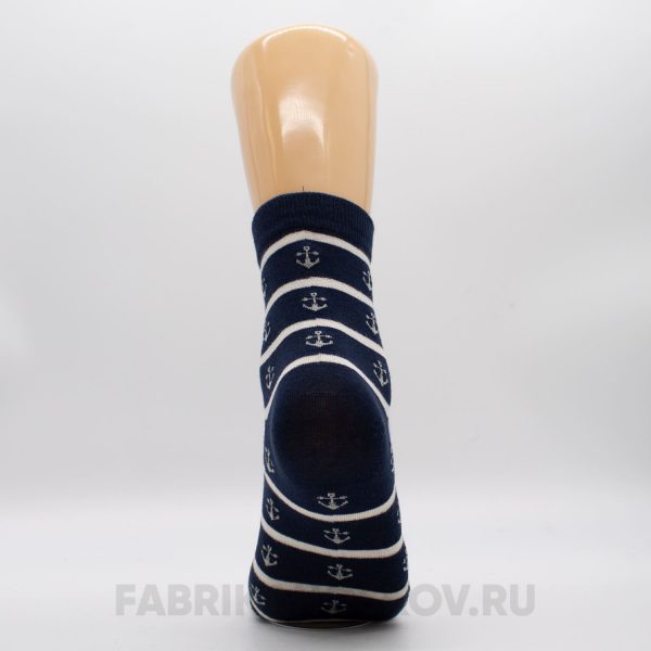 Мужские носки в белую полоску с якорями