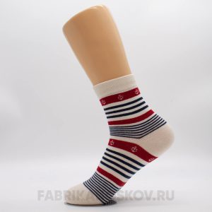 Женские носки в полоску с якорями