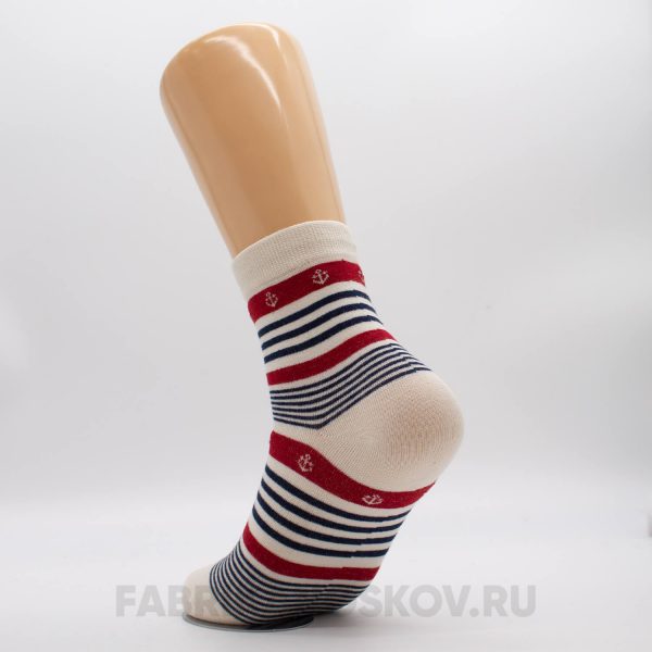 Мужские носки в полоску с якорями Мужские носки в полоску с якорями