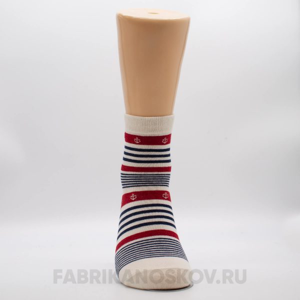 Мужские носки в полоску с якорями Мужские носки в полоску с якорями