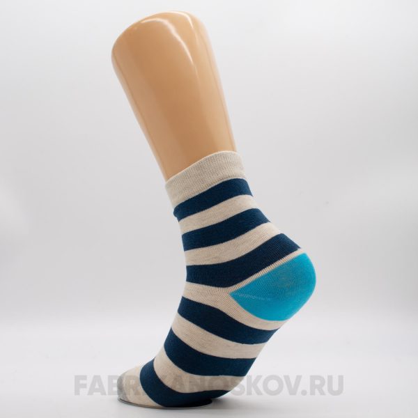 Мужские носки с полосками и цветными пяткой и мыском Мужские носки с полосками и цветными пяткой и мыском