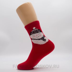 Женские новогодние носки со снеговиком