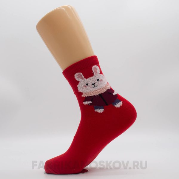 Женские новогодние носки с зайкой Женские новогодние носки с зайкой