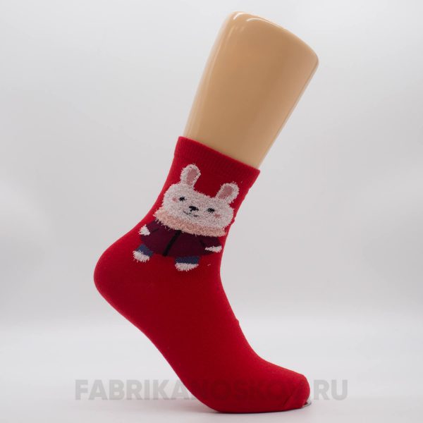 Женские новогодние носки с зайкой Женские новогодние носки с зайкой