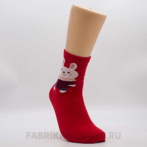 Женские новогодние носки с зайкой Женские новогодние носки с зайкой