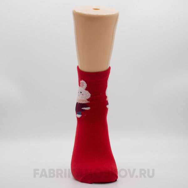 Женские новогодние носки с зайкой Женские новогодние носки с зайкой