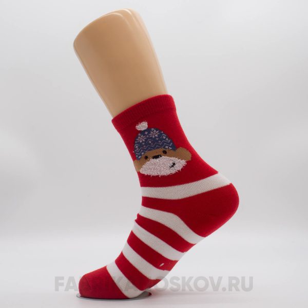 Женские новогодние носки с собачкой Женские новогодние носки с собачкой