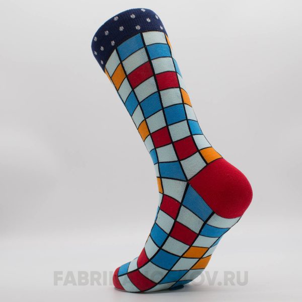 Высокие мужские носки с квадратами Высокие мужские носки с квадратами