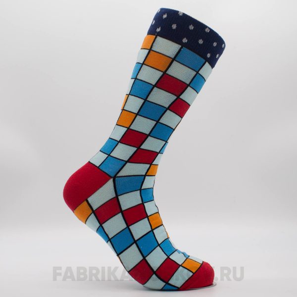 Высокие мужские носки с квадратами Высокие мужские носки с квадратами