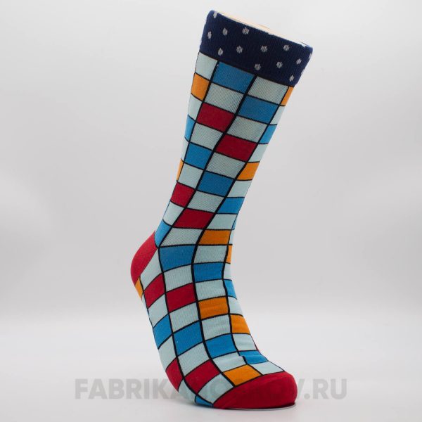 Высокие мужские носки с квадратами Высокие мужские носки с квадратами
