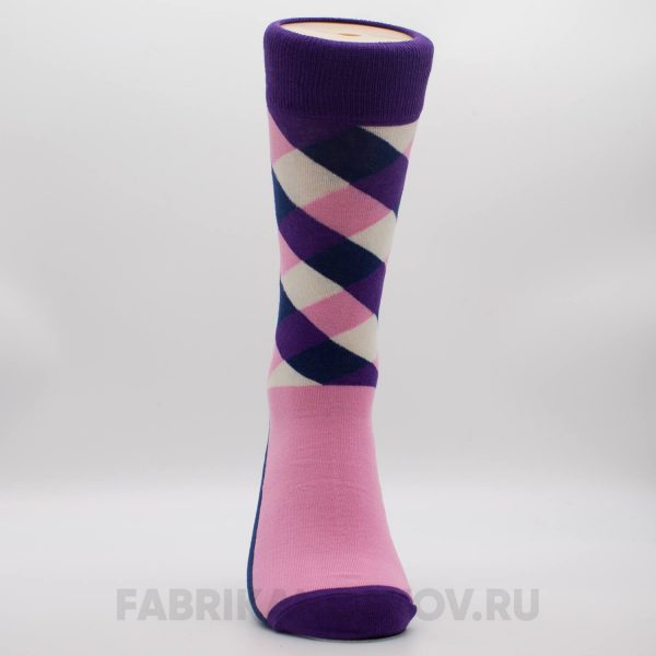 Мужские носки с ромбами разных цветов Мужские носки с ромбами разных цветов