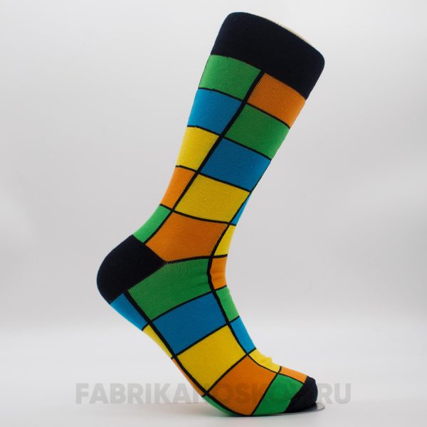 Мужские носки с большими прямоугольниками Мужские носки с большими прямоугольниками