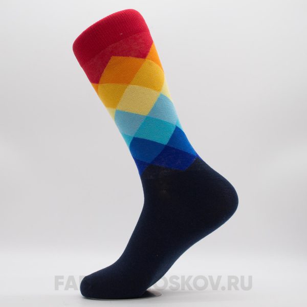 Мужские носки с разноцветными ромбами Мужские носки с разноцветными ромбами