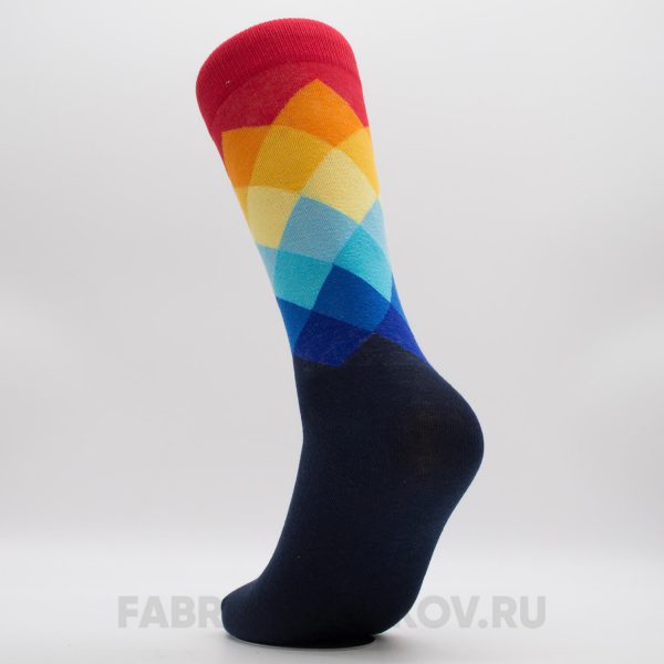 Мужские носки с разноцветными ромбами Мужские носки с разноцветными ромбами