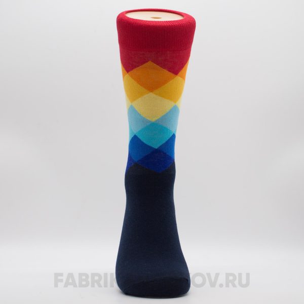 Мужские носки с разноцветными ромбами Мужские носки с разноцветными ромбами