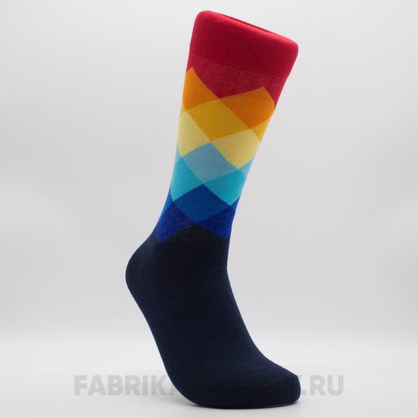 Мужские носки с разноцветными ромбами Мужские носки с разноцветными ромбами