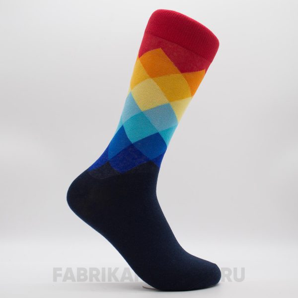 Мужские носки с разноцветными ромбами Мужские носки с разноцветными ромбами