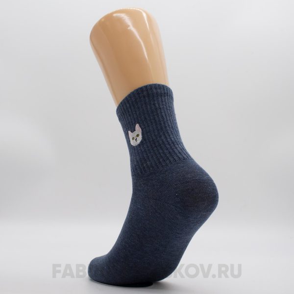 Женские носки с белой кошкой Женские носки с белой кошкой