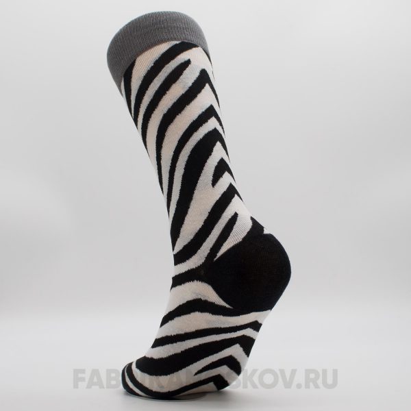 Мужские носки с патерном зебра