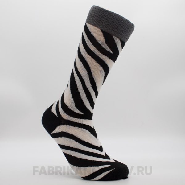 Мужские носки с патерном зебра