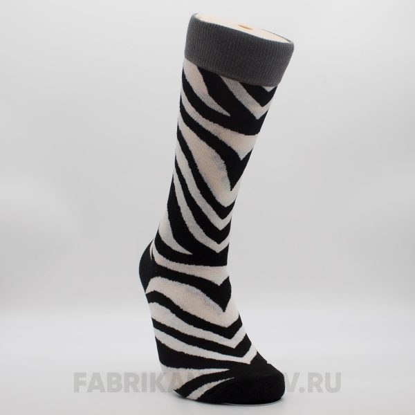 Мужские носки с патерном зебра