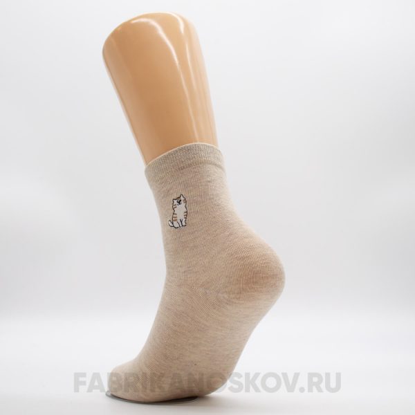 Женские носки с полосатым котиком Женские носки с полосатым котиком