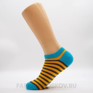 Короткие женские носки с тонкими полосами