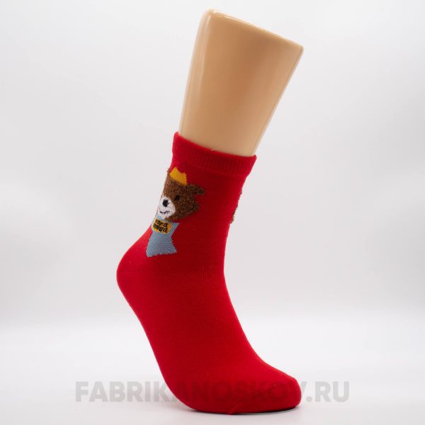 Женские новогодние носочки с мишкой Женские новогодние носочки с мишкой