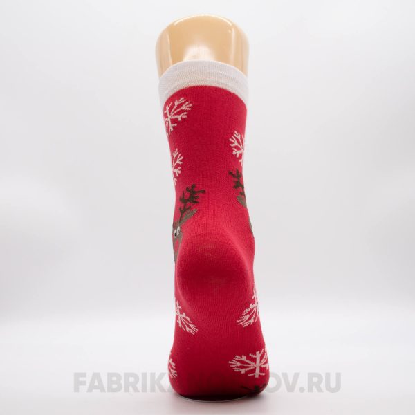 Мужские носки со снежинками и оленем