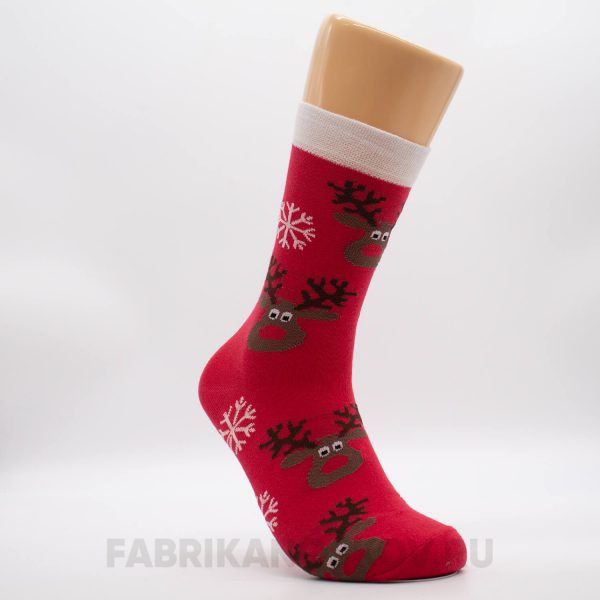Мужские носки со снежинками и оленем
