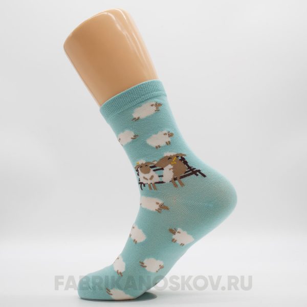 Женские носочки "Овцы на скамейке" Женские носочки "Овцы на скамейке"