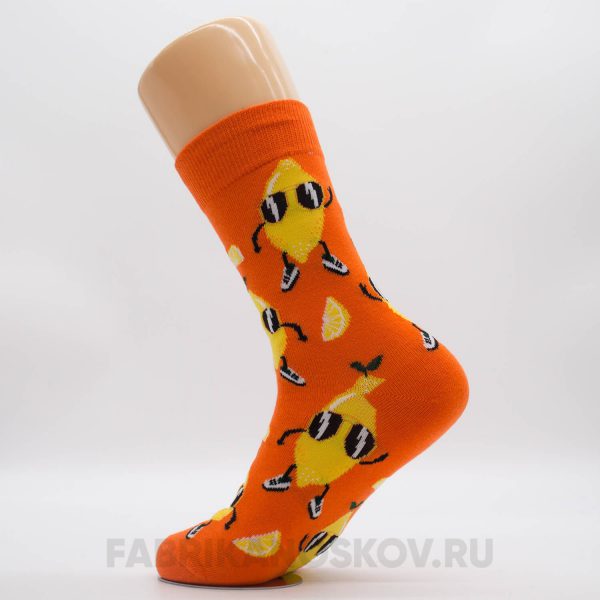 Мужские носки с лимонами в очках Мужские носки с лимонами в очках