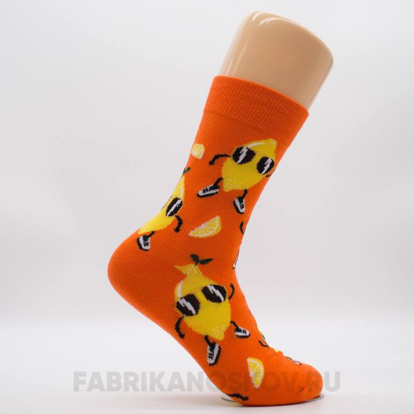 Мужские носки с лимонами в очках Мужские носки с лимонами в очках