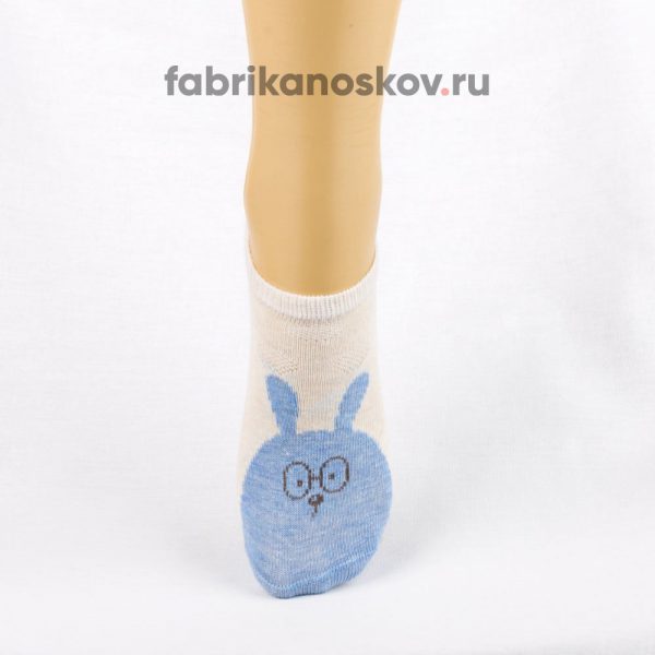 Короткие детские носки с изображением зайца в очках Короткие детские носки с изображением зайца в очках