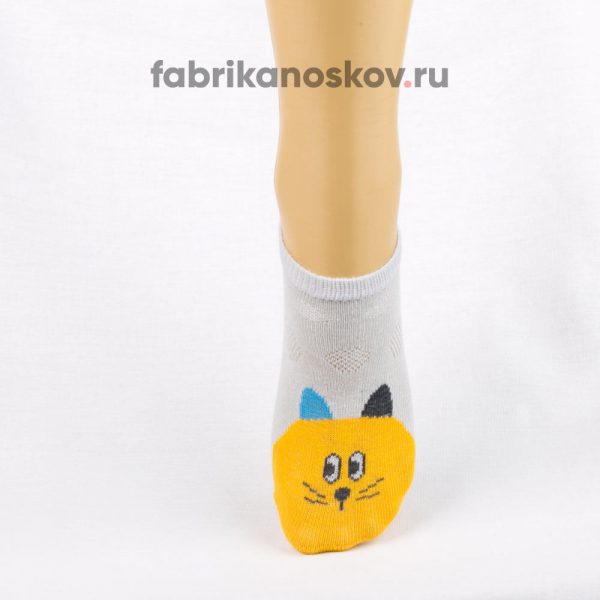 Короткие детские носки с изображением кота Короткие детские носки с изображением кота