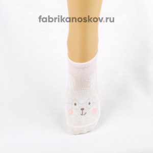 Короткие детские носки с изображением зайчика в очках