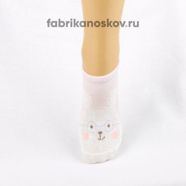 Короткие детские носки с изображением зайчика в очках