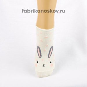 Короткие носки для малышей с изображением зайчика