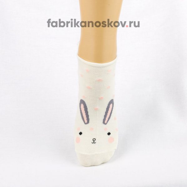 Короткие детские носки с изображением зайчика