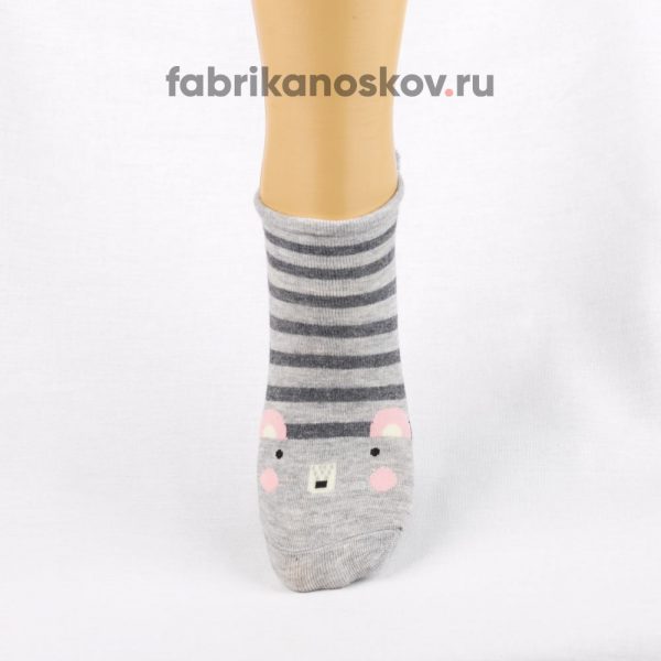 Короткие детские носки с изображением мышки