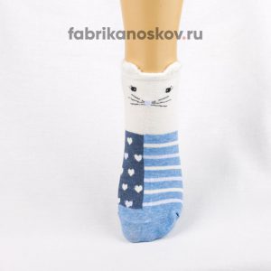 Короткие носки для малышей с мордочкой кота