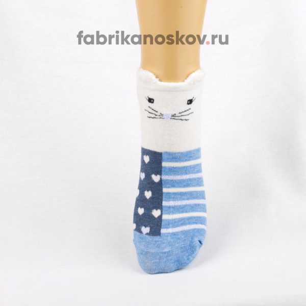 Короткие детские носки с мордочкой кота Короткие детские носки с мордочкой кота