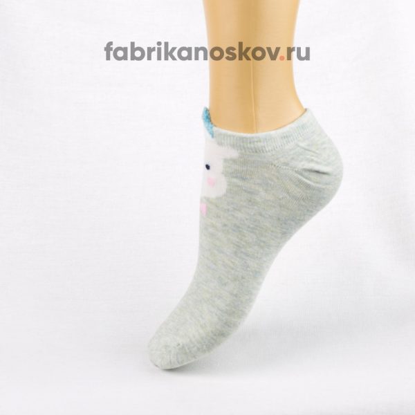 Короткие детские носки с изображением мордочки барашка
