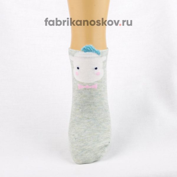 Короткие детские носки с изображением мордочки барашка