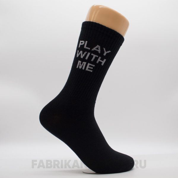 Длинные мужские носки с надписью "Play with me"